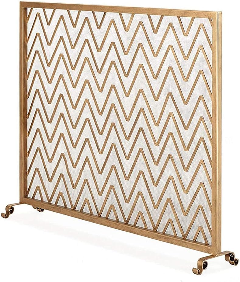 Black Fireplace Screen Guard, Spark Guard with Mesh Design, Freestanding Fire Panel for Stoves & Grills, 39.4