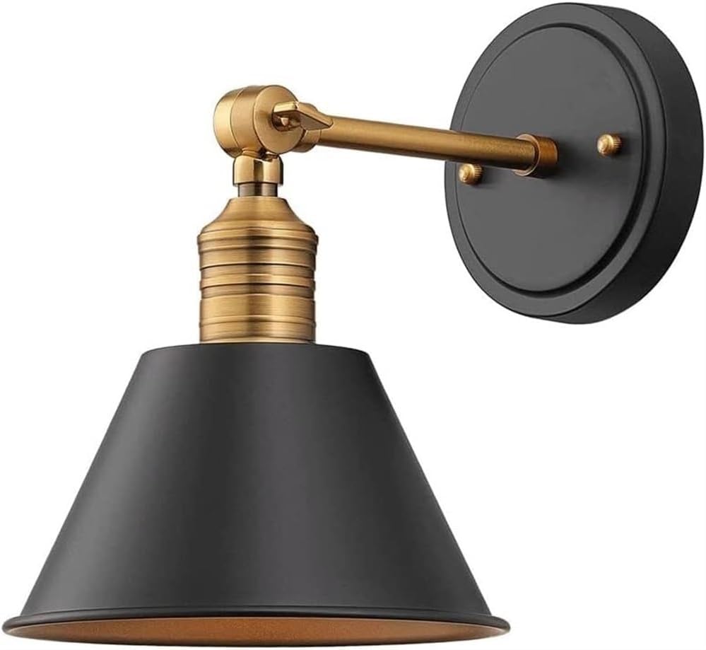 Vintage Industrial Metal Wall Lamp, Adjustable Swing Arm Wall Light, Edison E27 Wall Sconce Lighting Fixture, 1-Light Wall Sconce for Bedroom, Restaurant, Bar, Corridor, Aisle