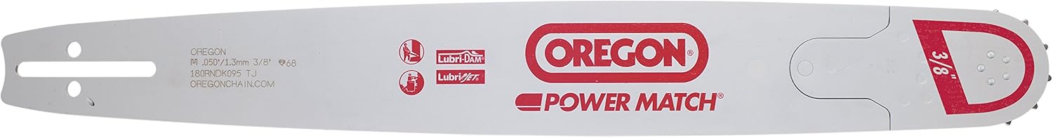 Oregon Oregon PowerCut Chainsaw Guide Bar, Bar Length 20 in, Chain Pitch 3/8 in, Chain Gauge 0.058 in, Model# 208RNDD024