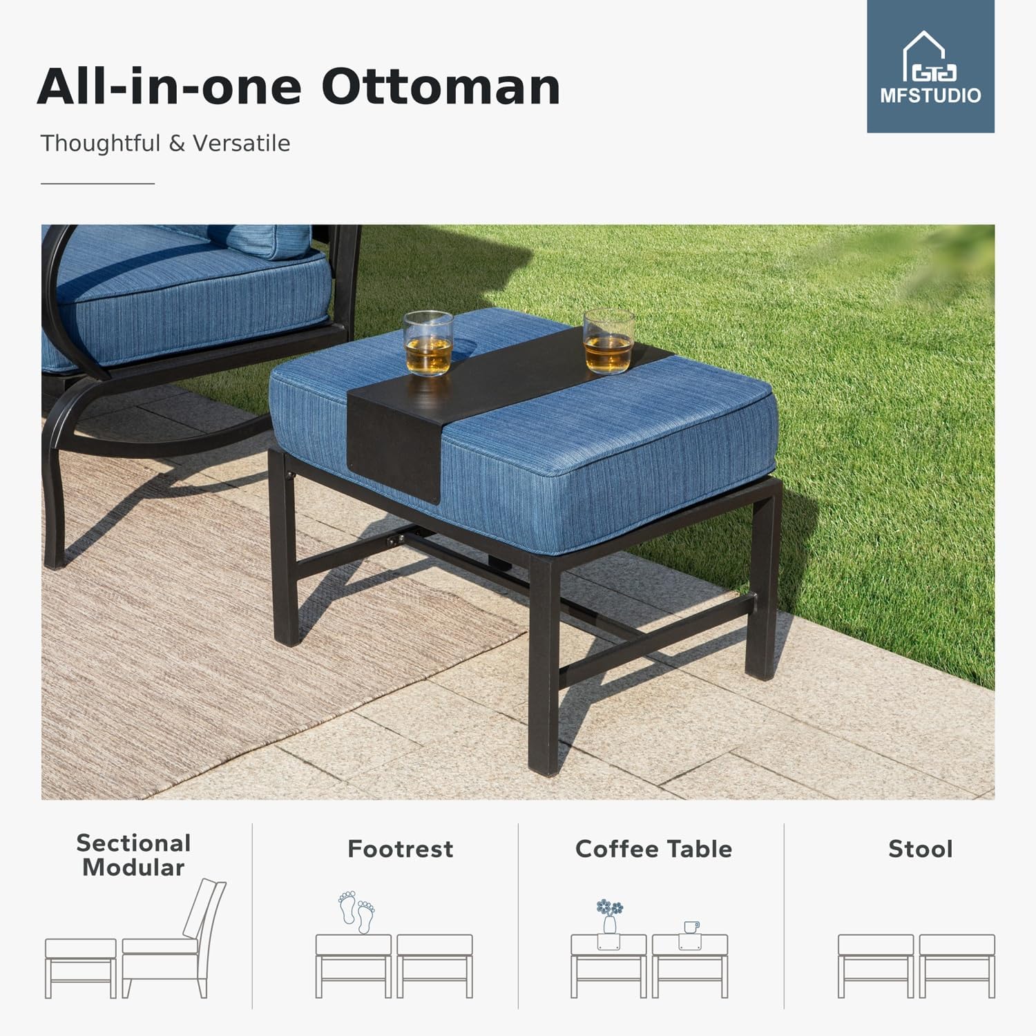 MFSTUDIO Patio Furniture Sets with 45