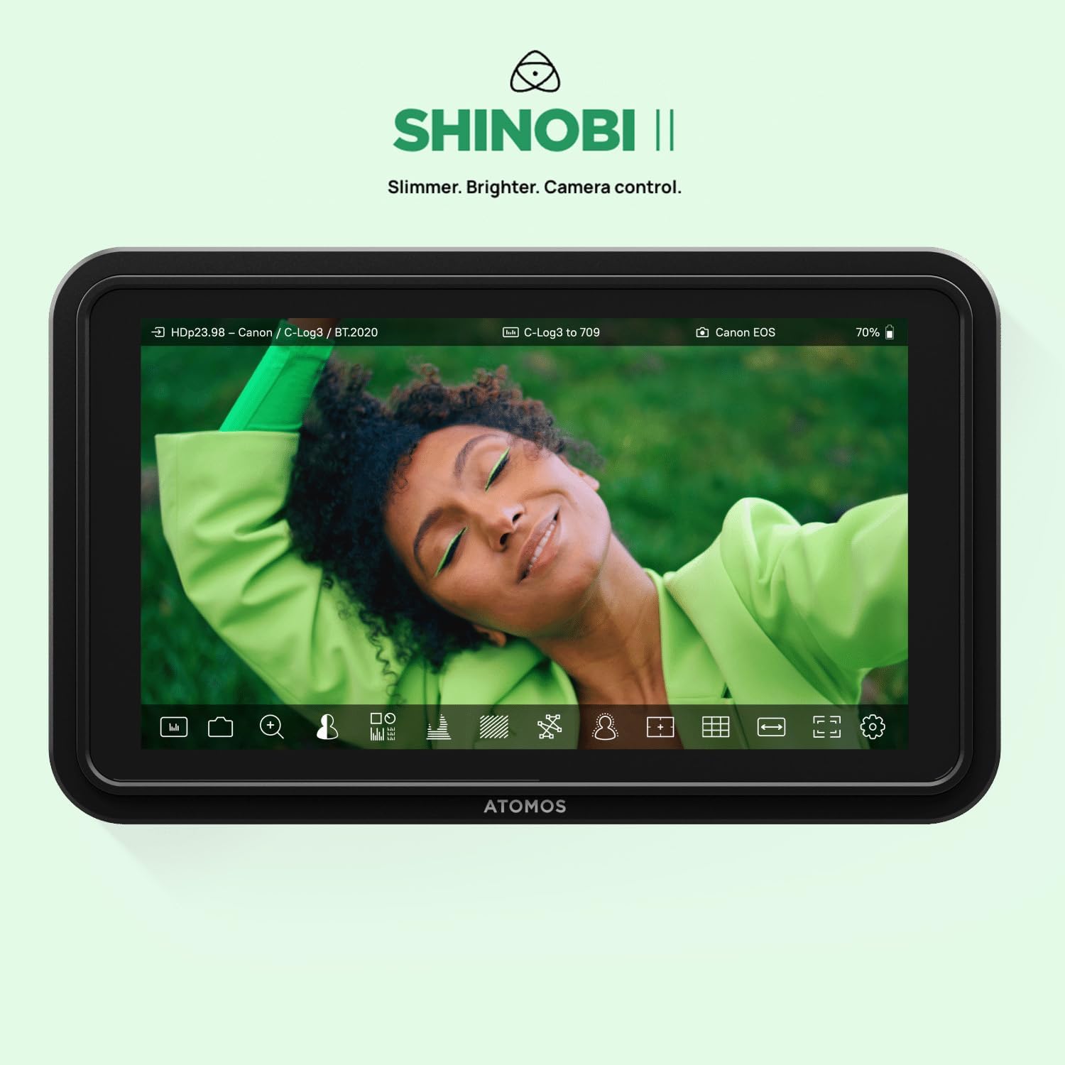 Atomos Shinobi II 5-Inch HDMI 4K Monitor Bundle with Complete Accessories and Battery (4 Items)
