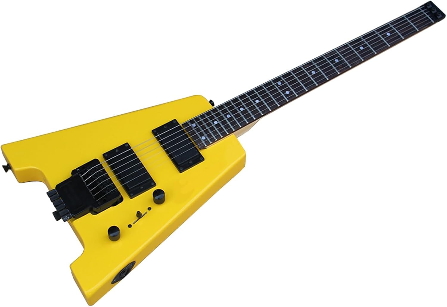 Yellow 39 Inches Headless Electric Guitar with HH Pickup Rosewood Fretboard 24 Frets Professional Headless Guitar