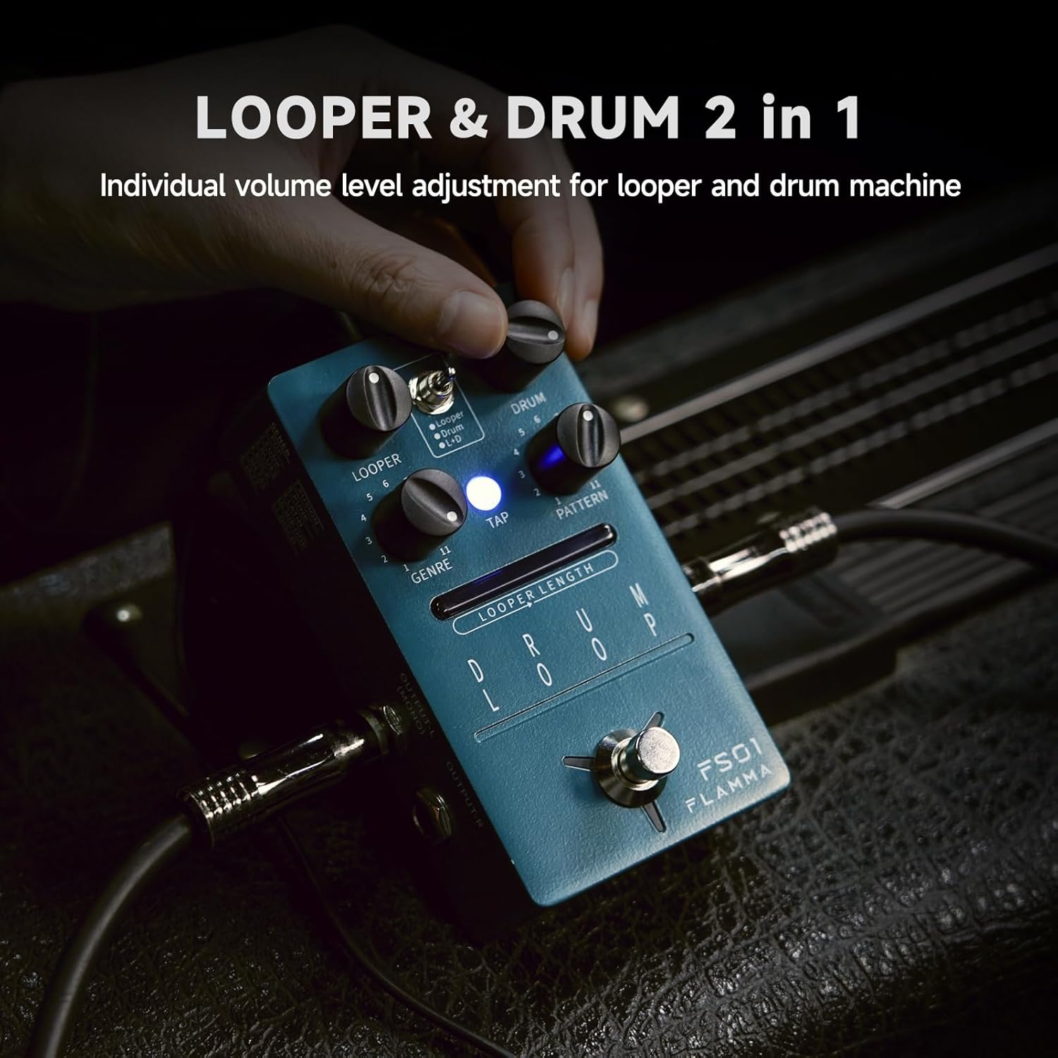 FLAMMA FS01 Drum Machine & Phrase Loop Pedal Guitar Pedal Mix Mode 20 Minutes Looper Capacity 121 Rhythms
