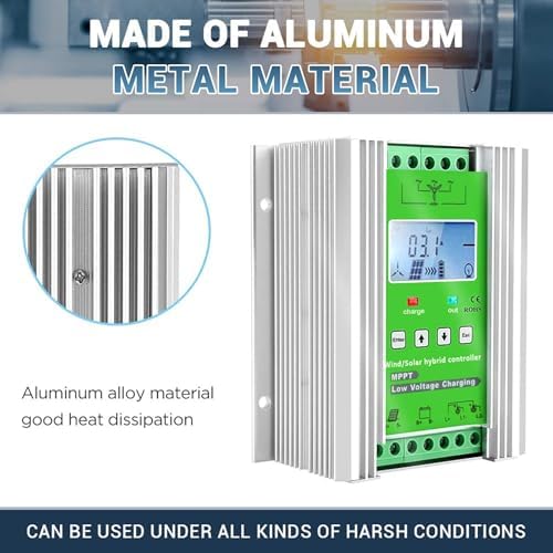 3000W Wind Solar Hybrid Charge Controller, MPPT Boost Regulator for 12V/24V/48V Off-Grid Systems, Ideal for Wind Turbines & Solar Panels, Efficient Battery Charging Solution