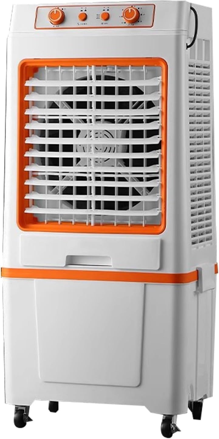 Portable Air Conditioners, Cooler for Room, 3 Wind Speeds, Wide-angle Air Supply, with Detachable Water Tank and Ice Pack, for Home, Office(Orange)