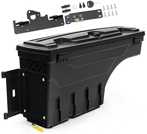 PIT66 Lockable Truck Bed Toolbox Compatible With Toyota Tacoma 2005-2021 Left Driver Side Truck Bed Storage Box Tool Box Drawer