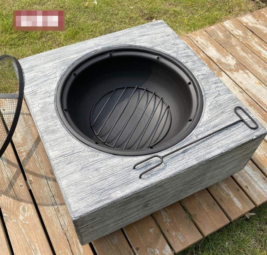 Large Retro Fire Pit,Gray Cast Iron Brazier Heater,Multifunctional Camping Bowl BBQ,for Backyard,Camping,Picnic,Bonfire,Garden