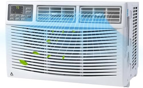 10000BTU Window Air Conditioner,3 Cooling ModesSmall Window Ac Units for Bedroom Fast Cooling 450 Sqf., Mini Air Conditioner with Remote, App Controlled,Washable Filter