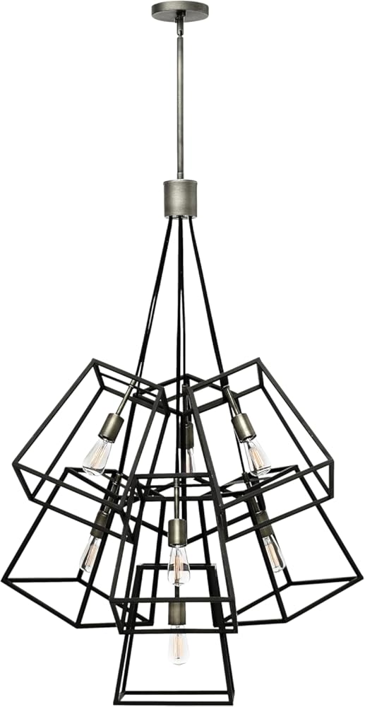 Hinkley Fulton Collection Restoration Seven Light Foyer, Aged Zinc