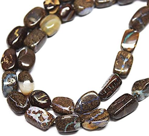 13 inch natural beads strand of 8mm smooth tumble boulder opal gemstone beads for DIY jewelry - necklace, bracelet, earring, ring.