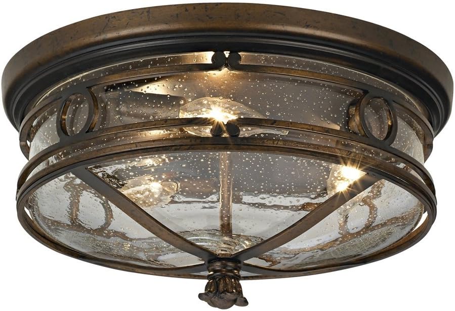 John Timberland Beverly Drive Rustic Flush-Mount Outdoor Ceiling Light Fixture Bronze 14