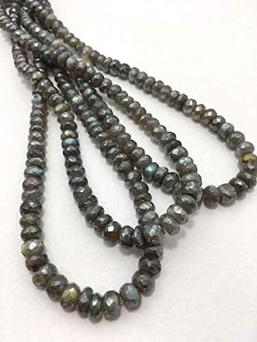 labradorite coated faceted rondelle 6 to 7 mm 16