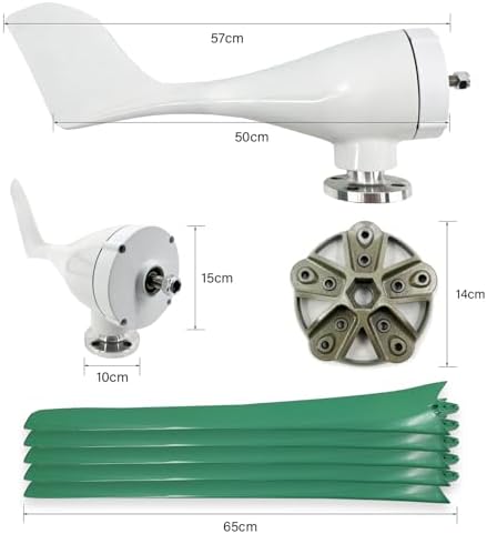 800W-1200W Wind Turbine Generator Kit - 12V/24V/48V with MPPT Controller, 5 Efficient Green Blades, 2.5m/s Start Speed, Pure Copper Core for Boats and Homes, 1000W Power Output