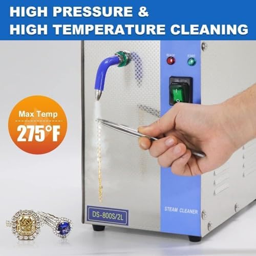 Professional Jewelry Steam Cleaner Machine - 4L Gem Washer for Rings, Earrings, Necklaces, Glasses, Watches, Coins & Dentures - Perfect for Silver & Accessories Cleaning