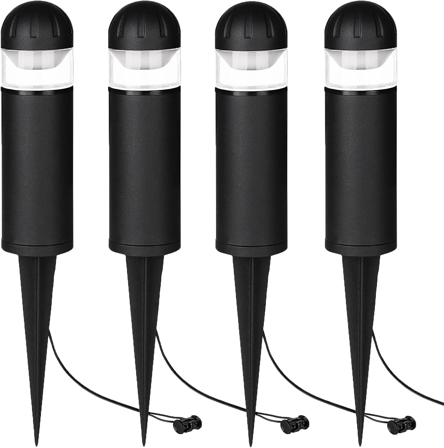 LED Landscape Bollard Pathway Light, 2W, DC 12V Low Voltage Path Lighting Outdoor Waterproof, Die-Casted Aluminum Housing for Garden Light, 3000K Warm White Pack of 4