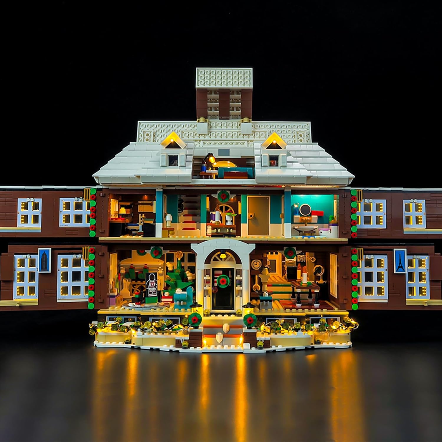 Nitemode Light Kit Compatible with Lego Home Alone House Set 21330 – Upgraded Window Lights with Remote Control & Built‑in Sound Module, Lighting Accessories for Ideas 21330 Display (Lights Only)