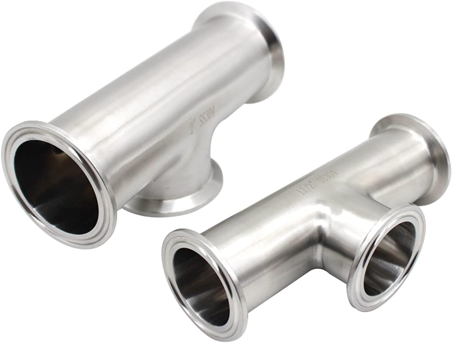 Revive Furniture 1.5 inch 2 inch Tri Clamp Instrument Tee Sanitary 304 316L Stainless Steel Homebrew Beer Craft Parts(2 inch,2PCS_SS316L)