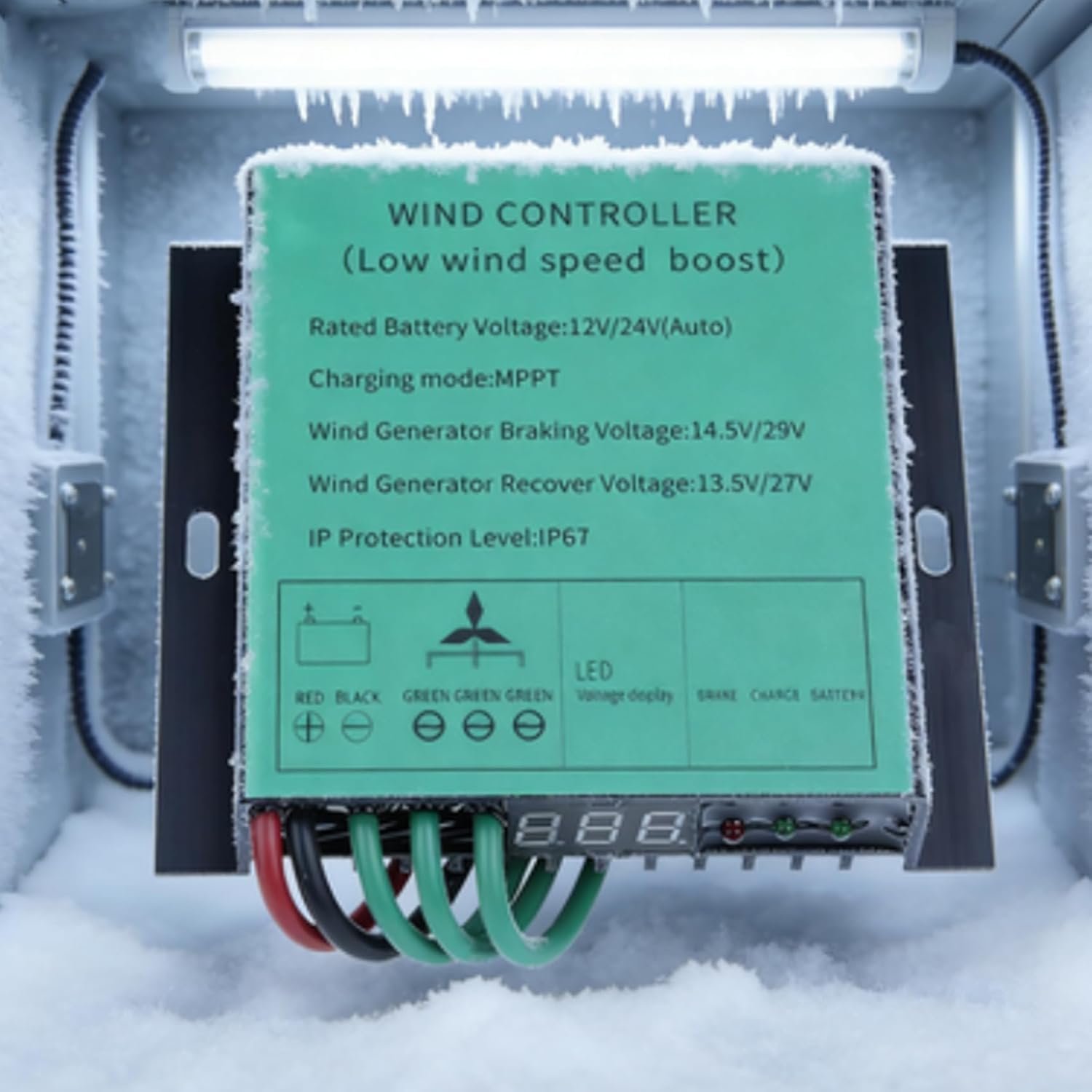 1000W-5000W MPPT Wind Charge Controller 12V/24V AUTO 48V Dual Power Supply with LED Voltage Display with IP67 Waterproof Smart Regulator