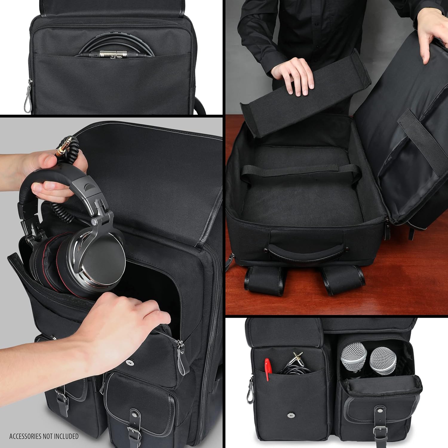 GOgroove MIDI Keyboard Backpack - MIDI Keyboard Case Compatible with Novation Launchkey 25 Key Keyboard, DJ Headphones, and More Studio Equipment with Customizable & Scratch Resistant Interior