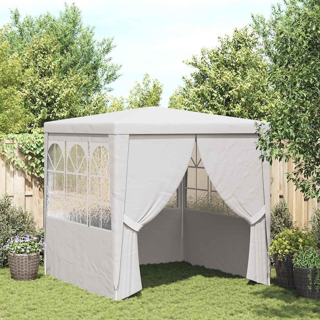 White Polyethylene Party Tent, 6. x ft Water-Resistant Outdoor Gazebo Canopy, Easy Setup for Backyard Events, UV Protection Outdoor Structures