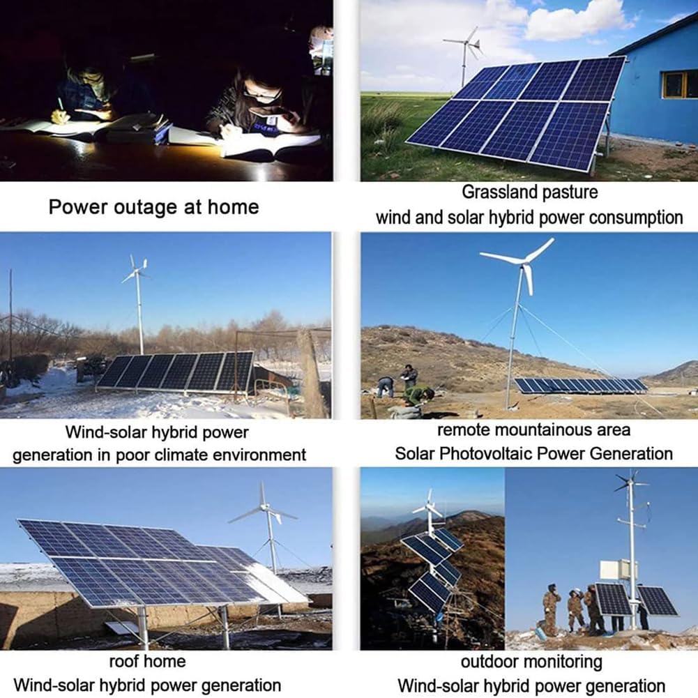 5000W 12V/24V/48V MPPT Wind Solar Hybrid Charge Controller, with Dump Load Wind Turbine Charge Controller for Solar Panel/Wind Turbine Generator Charger Battery