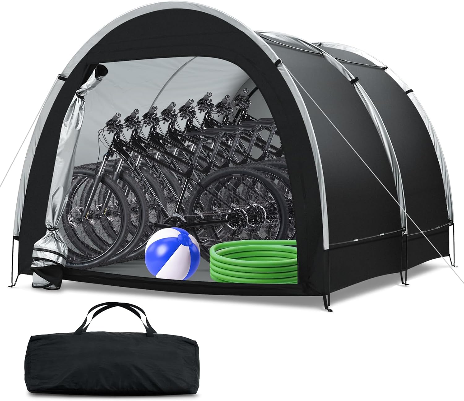 Outdoor Storage Sheds - Bike Tent Waterproof, Upgraded Larger 6.6x7.9x5.6ft Garage Shelters, Bicycle Tent Sheds with Dual-Doors for Motorcycle, Lawn Mower, Garden Tools, Bike Storage/Bike Shed - Large