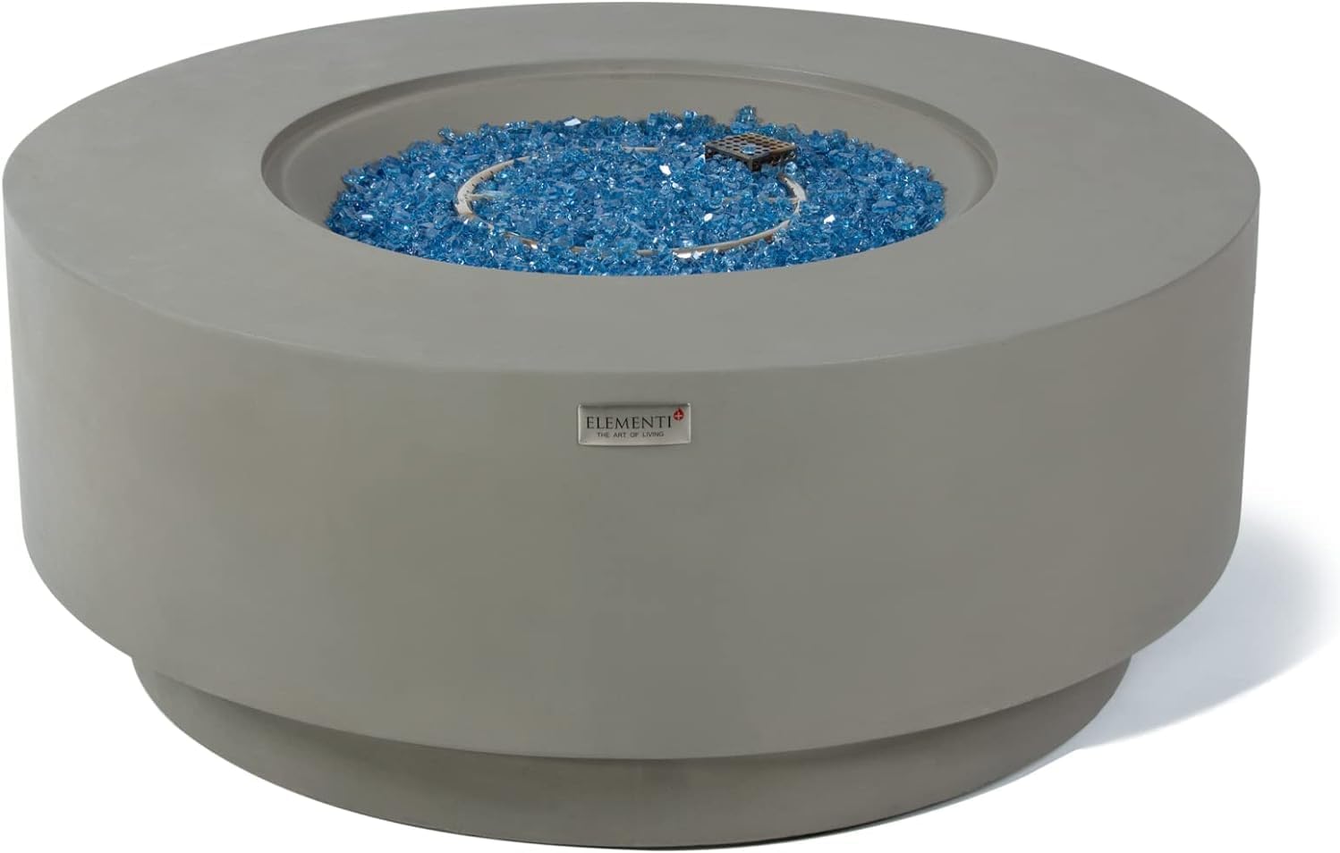 AMS Fireplace | Elementi Plus | Colosseo | Round Light Gray Concrete Propane Gas Fire Table Pit (Liquid Propane)