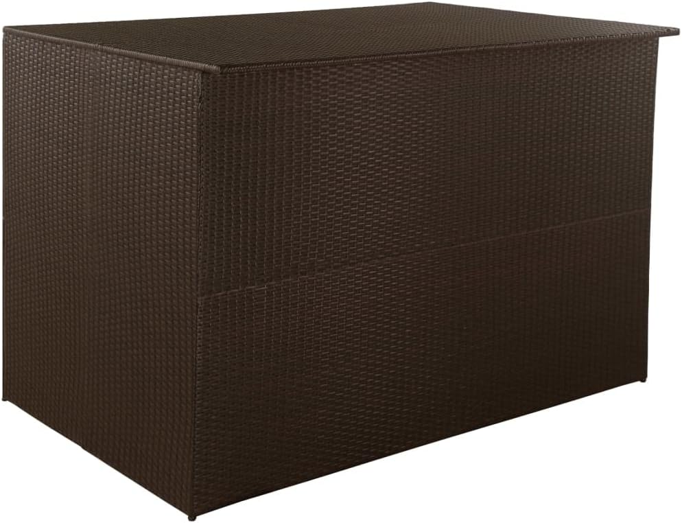 Patio Storage Box,deck box bench,deck box,patio furniture, for Patio, Lawn, Backyard, Outdoor,PE liner with zipped closure, Brown 59