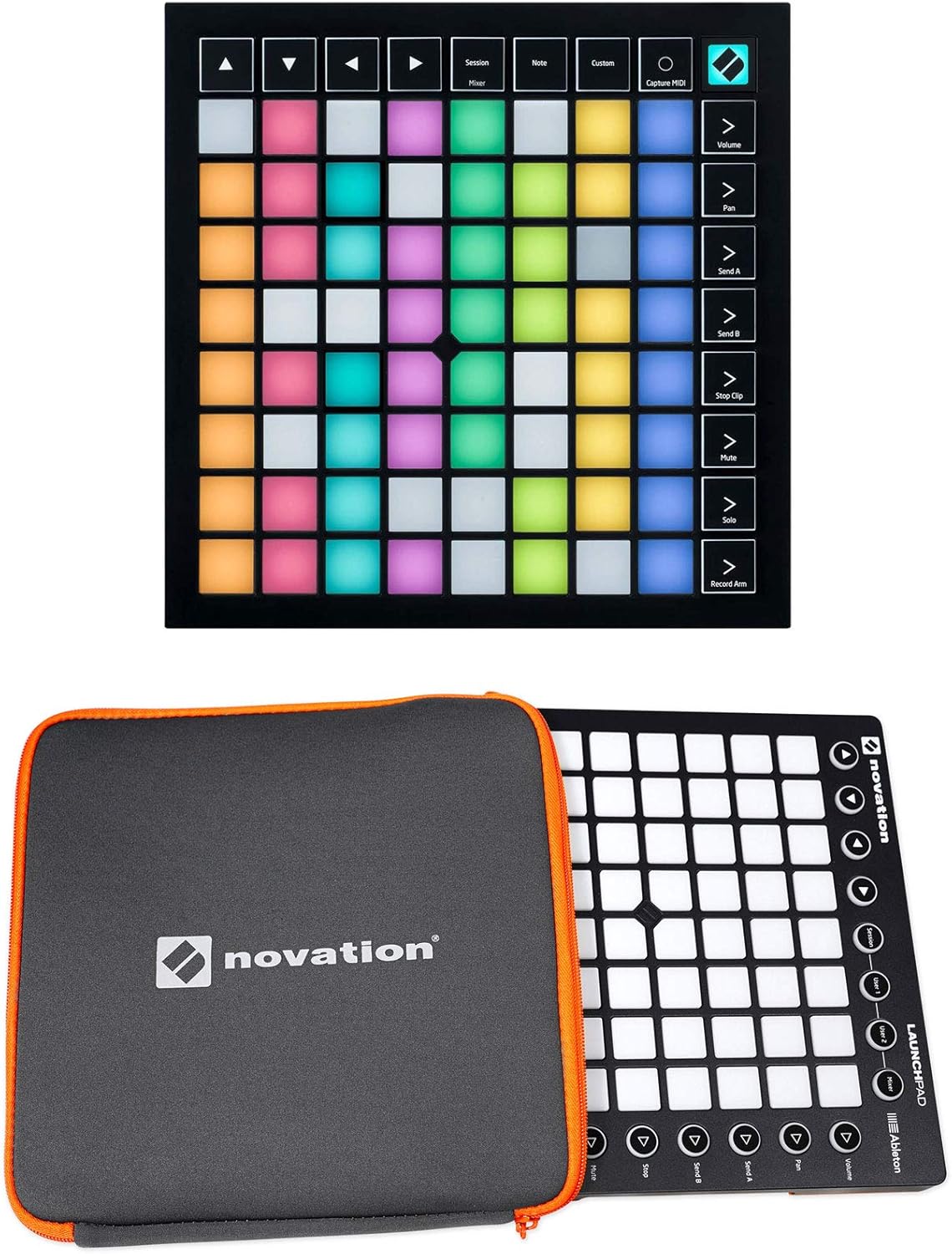 Audiosavings Bundle: Novation Launchpad X Ableton Live MIDI USB Music Production RGB Pad Controller Bundle with Novation Sleeve Carry Bag Case For Launchpad (2 Items)