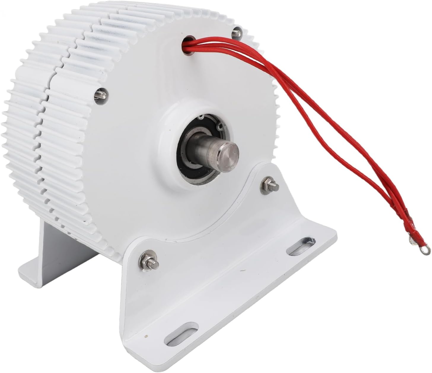 Three Phase Permanent Magnet Permanent Magnet Generator, 3 Phase Double Cob Shaft Synchronous Generator, Alternator 12 V with Base for Wind Turbine (400W)