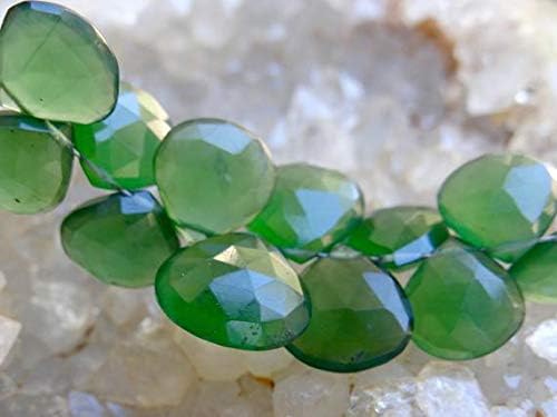 gorgeous russian green serpentine | faceted heart briolettes | 11-13mm top drilled beads | matched pairs or set of three beads - see menu