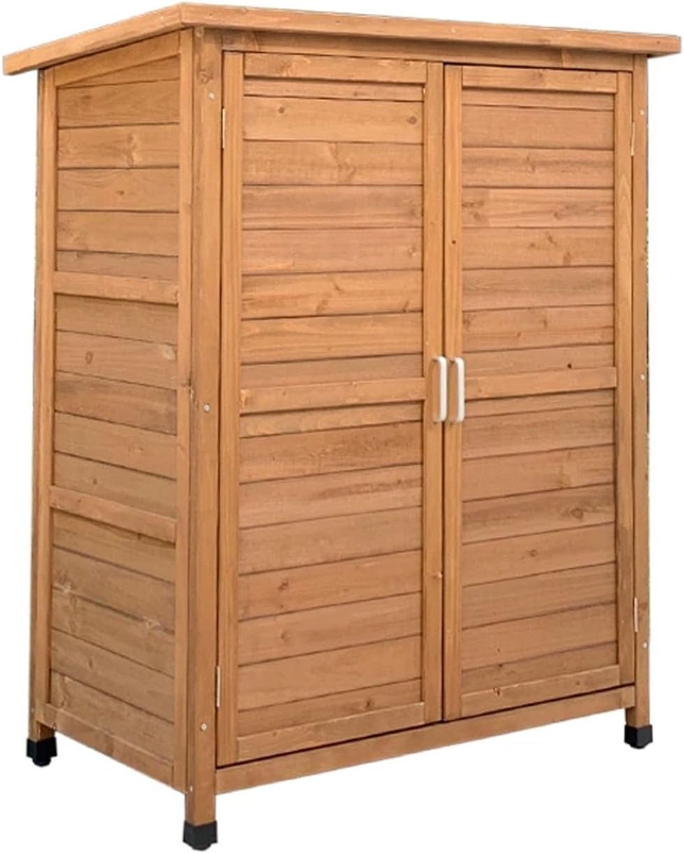 Outdoor Storage Cabinet Waterproof Vertical Adjustable Foot Pads Large Outdoor Storage Box Waterproof Easy to Assemble for Delivery Patio Garden and Porch(Brown)