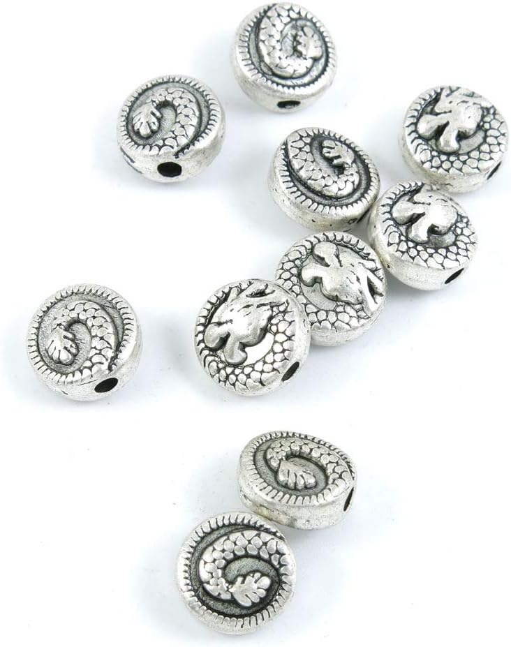 1430 Pieces Antique Silver Tone Jewelry Making Charms Crafting Beading Craft J0RG6 Dragon Loose Beads