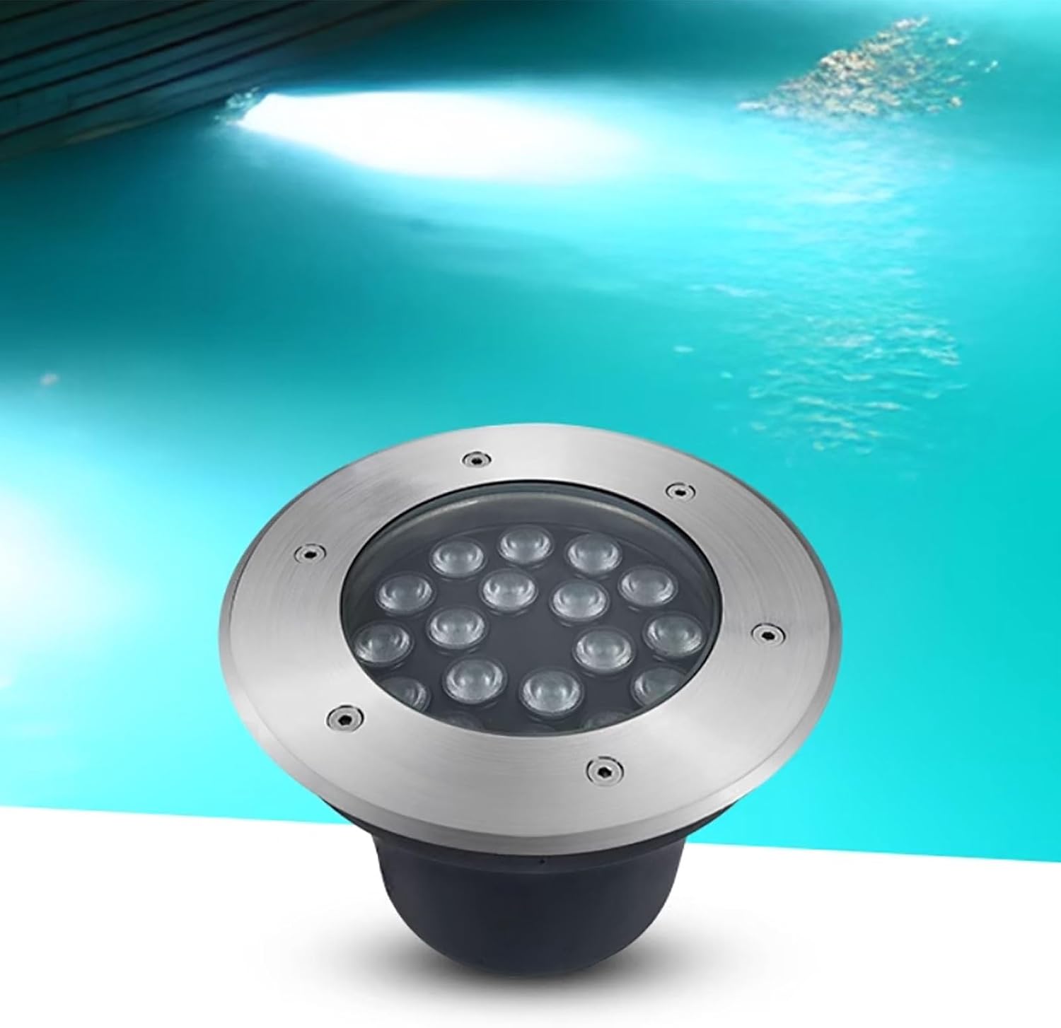 Outdoor Buried Lights - LED LED Fountain Light, 24V Low Voltage Embedded Spotlight, IP68 Waterproof Water Landscape Light, Submersible Pond Lights for Underwater Decorative Lgihting(Green,24W)
