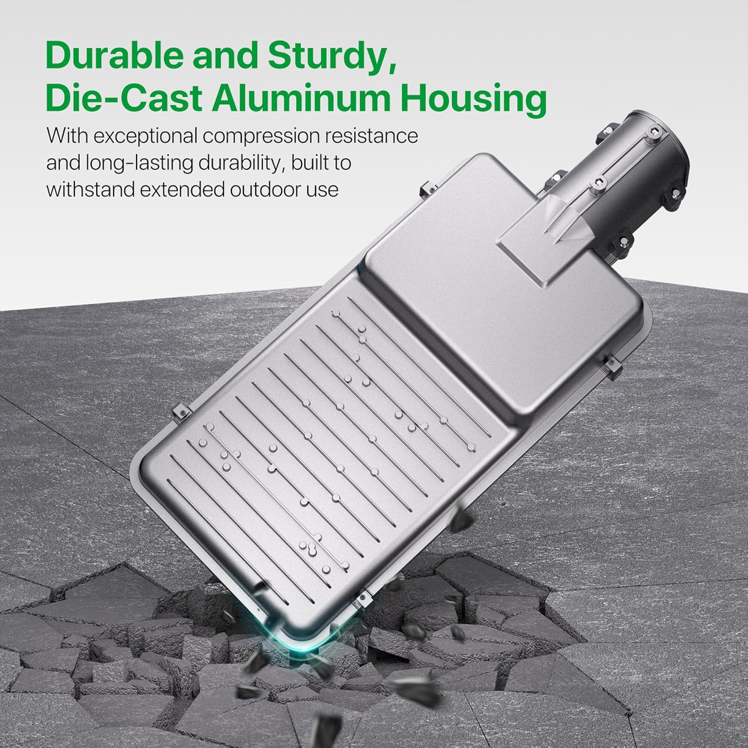 Kifflux Solar Street Lights Outdoor - 8000W Solar Lights Outdoor Waterproof, LED Street Light Dusk to Dawn, 7000K Flood Light Powered Heavy Duty Security for Outside, Yard, Parking Lot