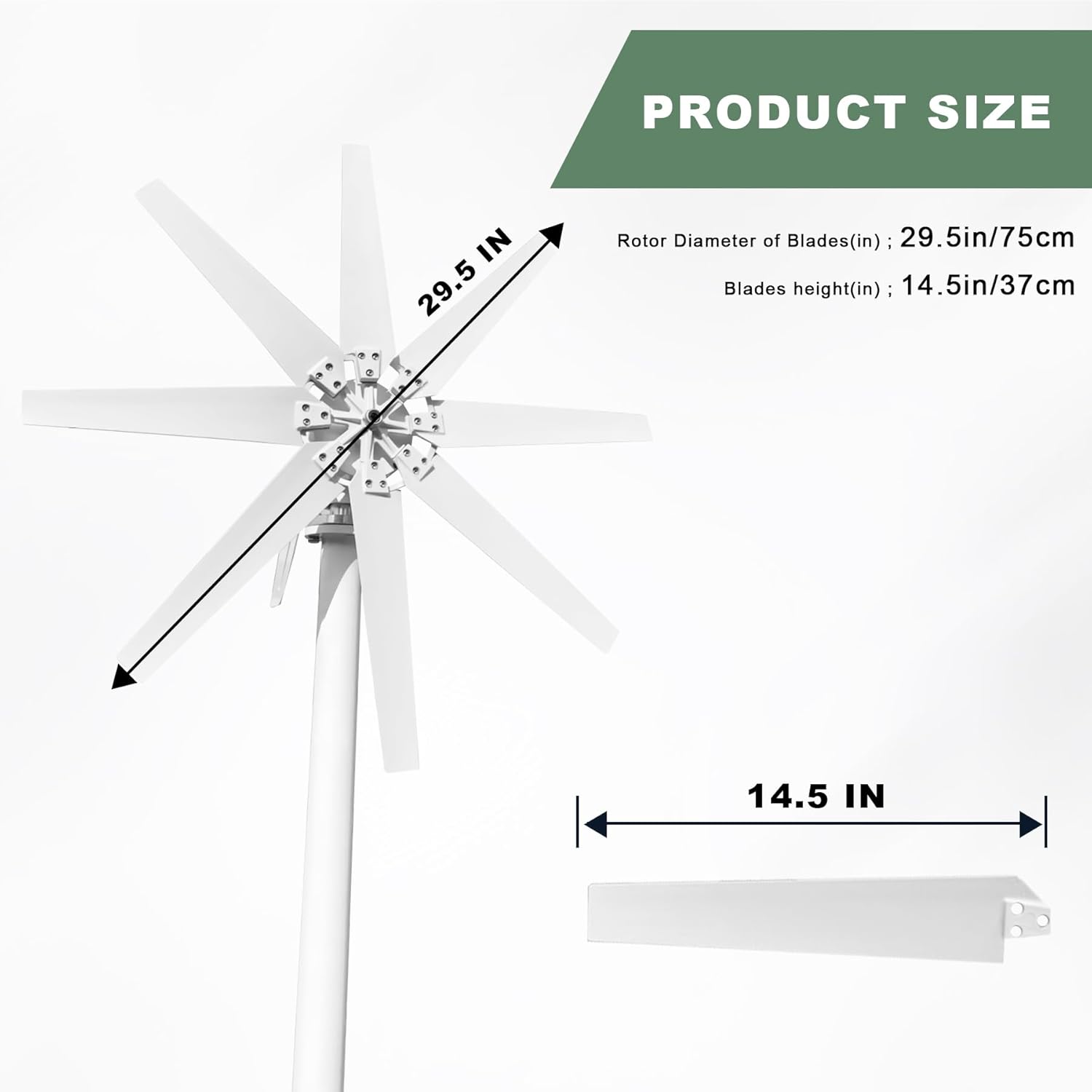 Smaraad 600W 12V Wind Turbine Generator, Wind Generator Kit with Charge Controller, Wind Power Generator for Marine, RV, Home, Windmill Generator Suit for Hybrid Solar Wind System