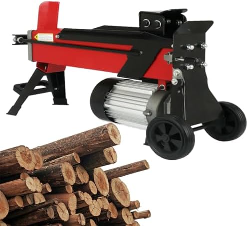 Electric Log Splitter, 8 Tons Splitting Power Feller with Foot Switch and Cross - for Small Wood Burners - 55cm Length