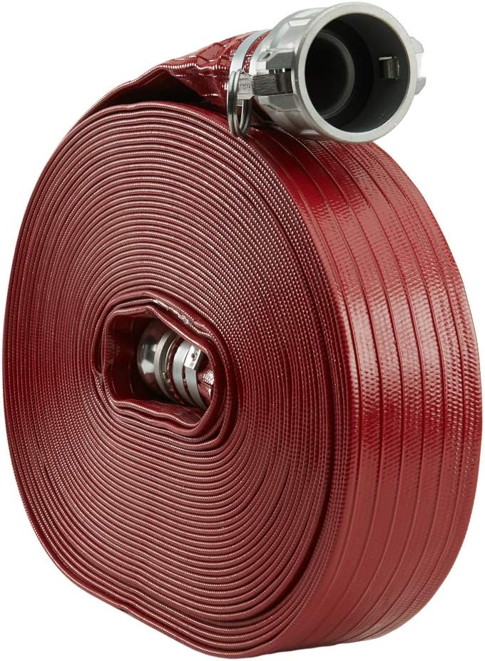 Pump Water Hose - Red PVC Drain Backwash Discharge Hose - Camlock Fittings 2
