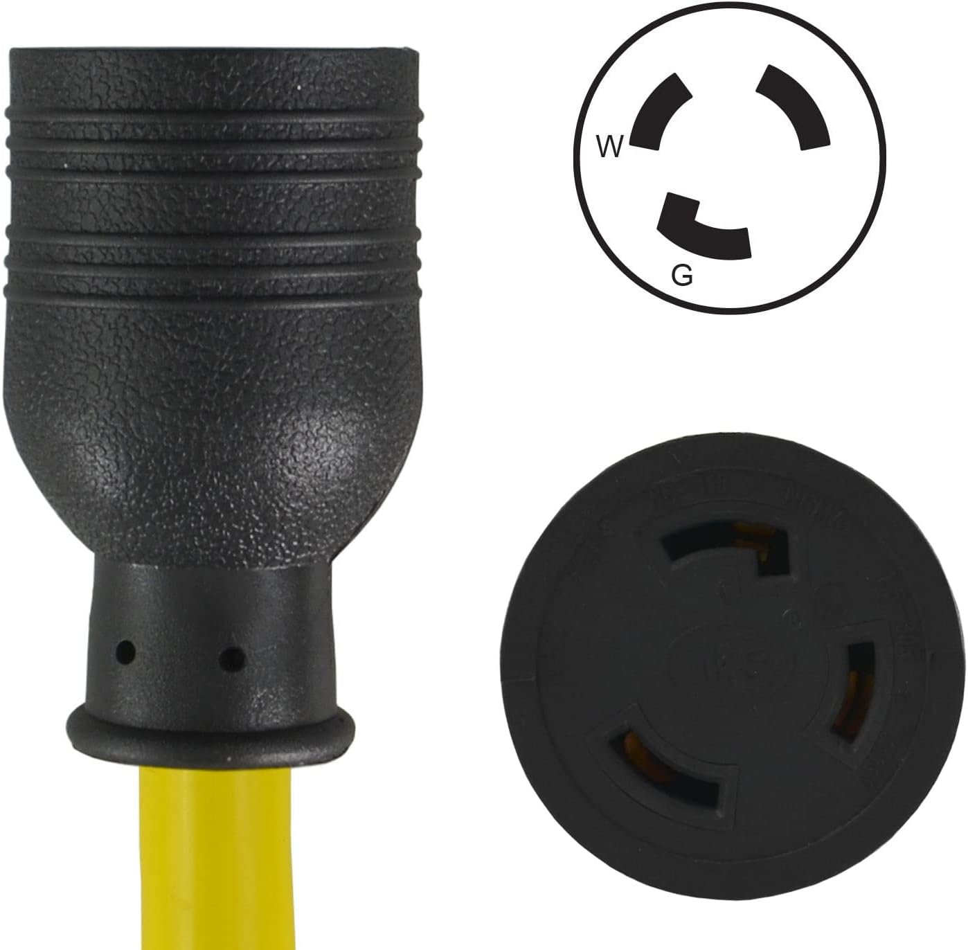 Conntek 20572: 30 Amp L5-30 Locking Style Generator Extension Cord, 50 Feet Yellow