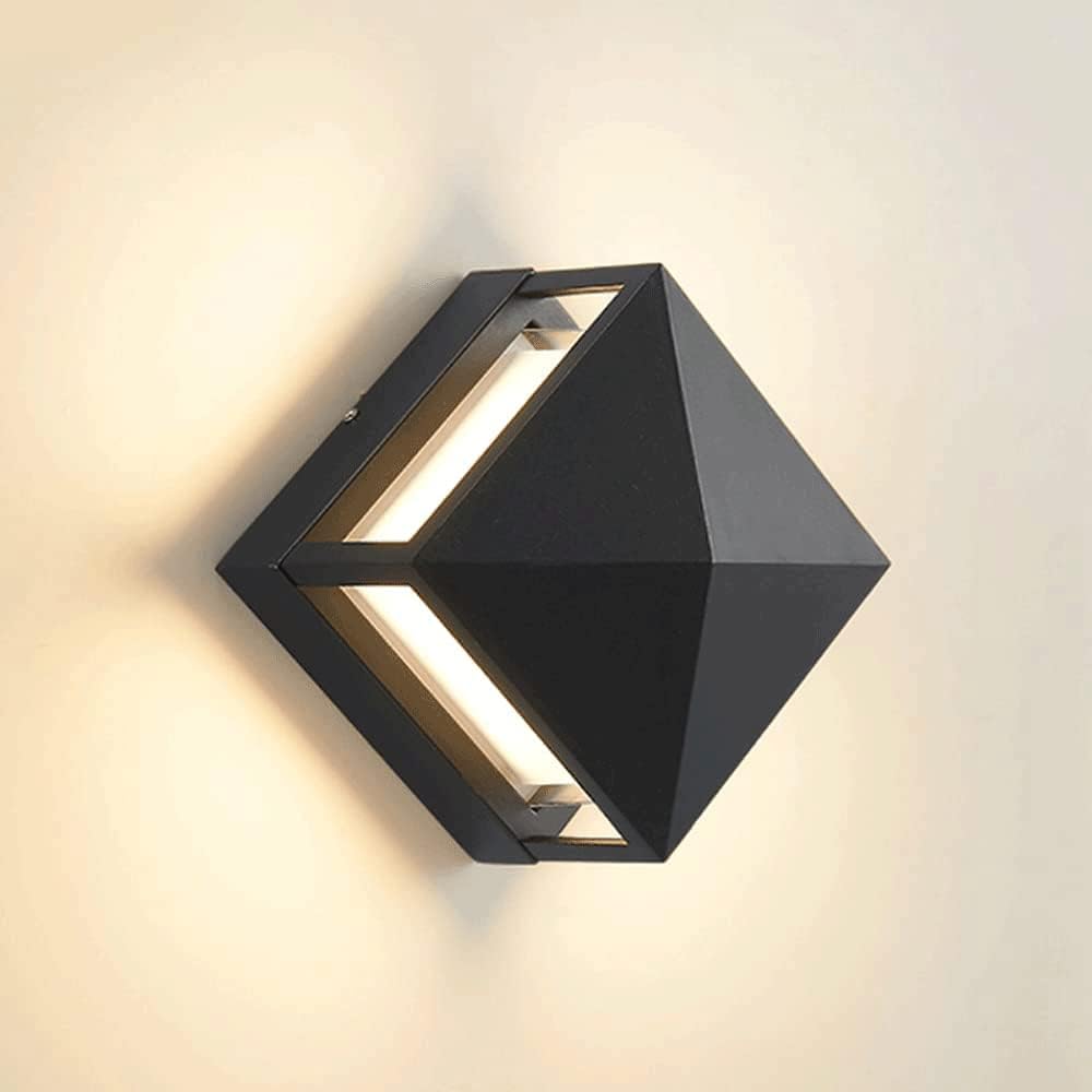 Simple Style Die-cast Aluminum Wall Lamp, Square LED Light Source Wall Sconces, Wrought Iron Lampshade, Balcony Dining Room Porch Wall Wall Lights, Wall-Mounted Lighting Fixtures