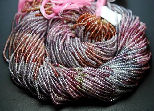 17'' super micro faceted, natural multi spinel micro faceted rondelles beads 2.60mm aprx