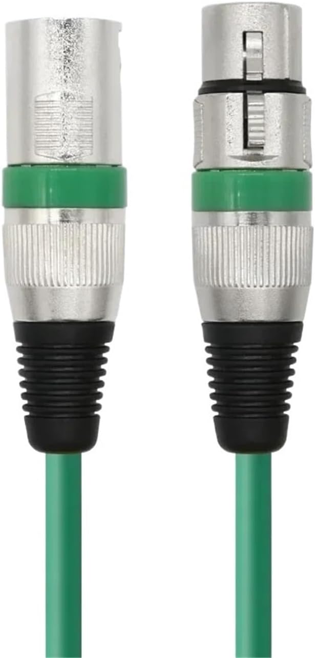 Audio Mic XLR Male to XLR Female Colorful Speaker Patch Snake Cord 3 Pin XLR Microphone Cable for Amplifier Microphone DMX Mixer(Green,0.5m)
