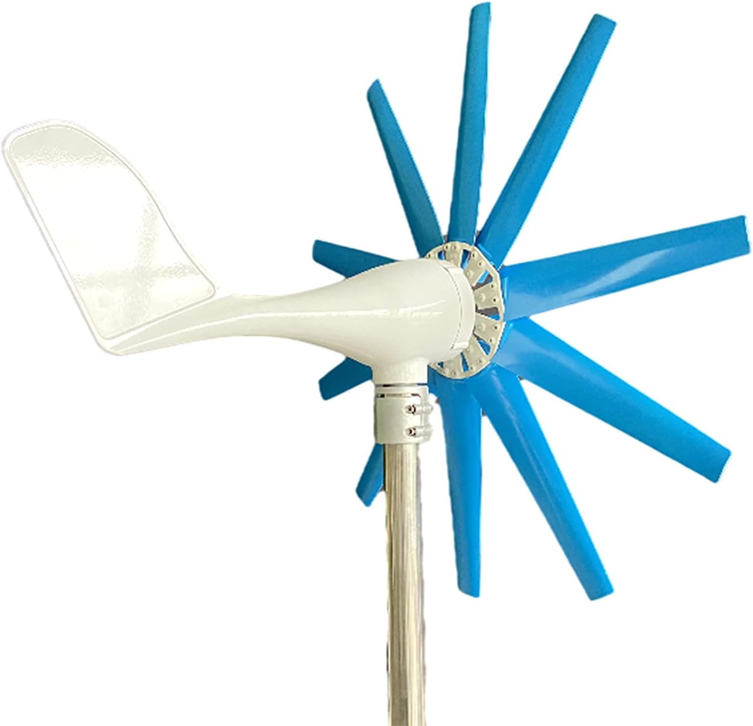 Horizontal Wind Generator 10000 W, 10 Blades 12 V 24 V 48 V Wind Power Systems Generator Easy Installation with Generator Controller for Home Or Camping