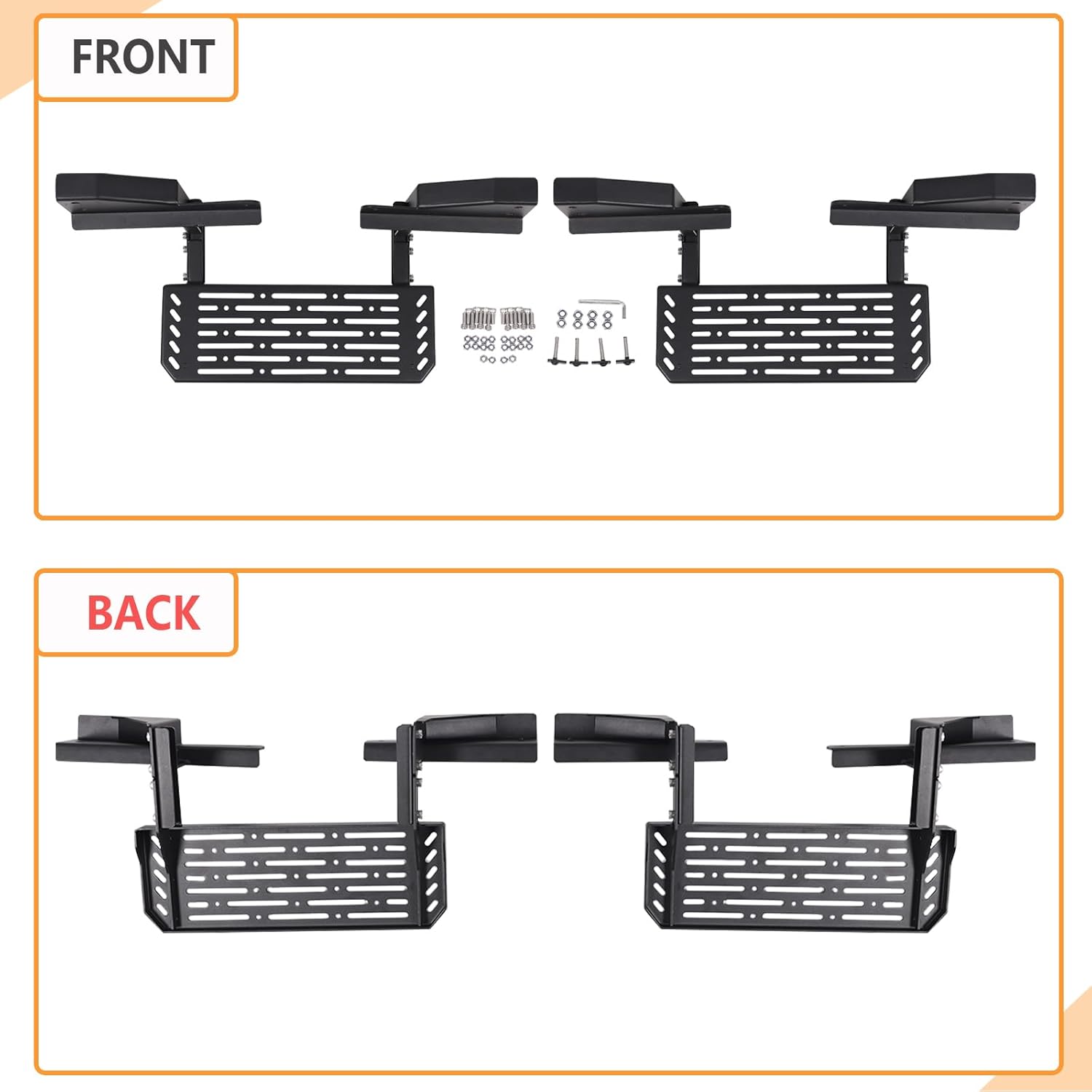 Aunginsy Front Door Running Boards Compatible with Nissan Frontier 2022 2023 2024 King Cab, Car Anti-Slip Side Steps Rails Side Extended Pedal Cover No Drilling Carbon Steel Black Exterior Accessories