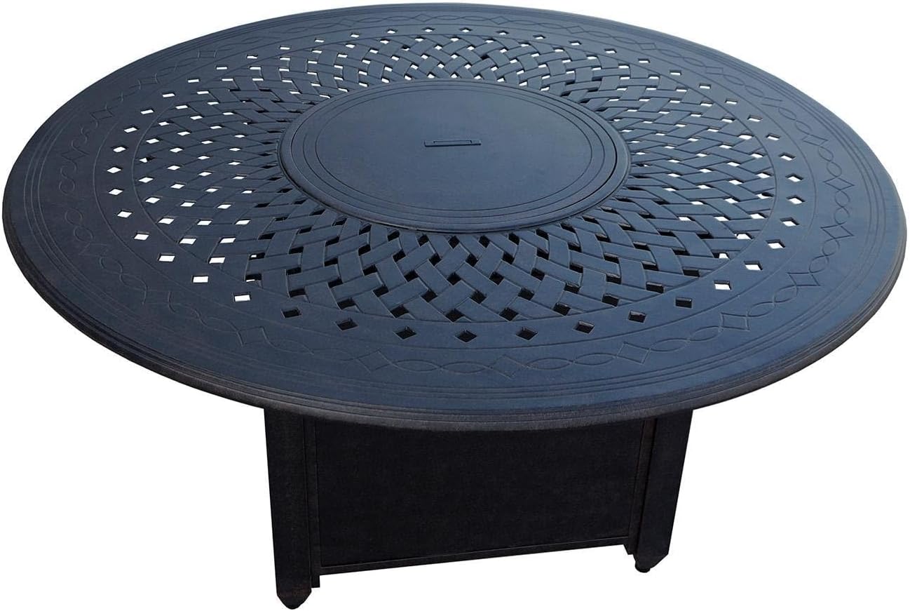 Darlee AC Series 60-Inch Round Propane Fire Pit Dining Table
