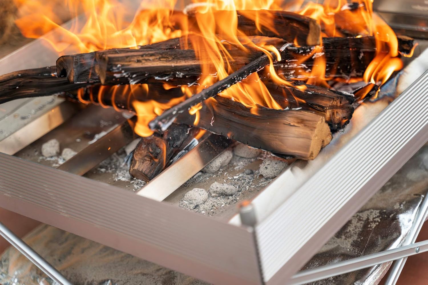 Fireside Outdoor Dutch Oven Fire Table Bundle(Pop Up Fire Pit + Frontier Grates) 13lbs Weight -Dutch Oven Pot with Lid for Wood Burning Fire Pits, Firepits for Outside, Portable Fire Pit for Camping