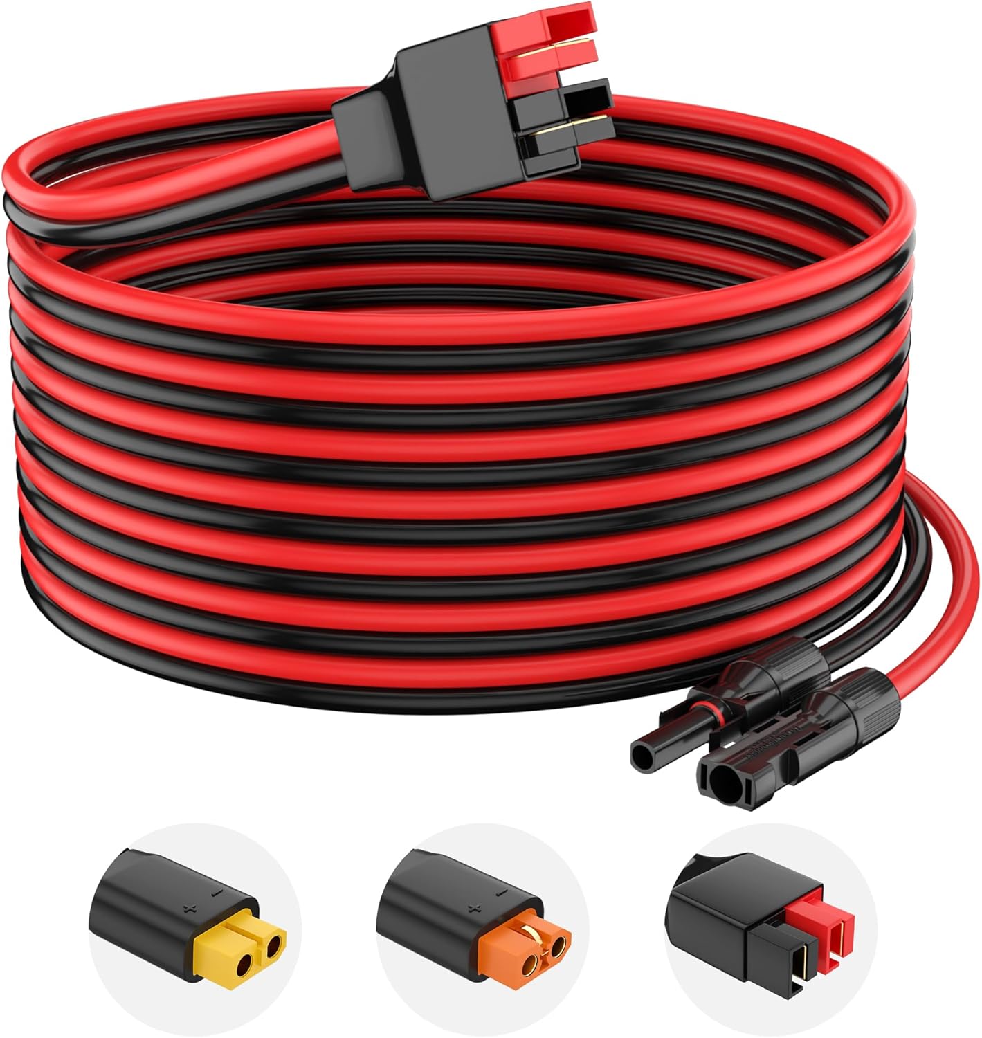 Solar to Anderson Extension Cable 10AWG Solar Connector for RV Foldable Solar Panel, Portable Power Station, Solar Generator(70FT)