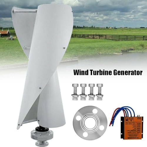Vertical Wind Turbine Generator Kit - 12V/24V Maglev Helix Design, 2 Blade Portable Wind Power System with Controller for Efficient Energy Production