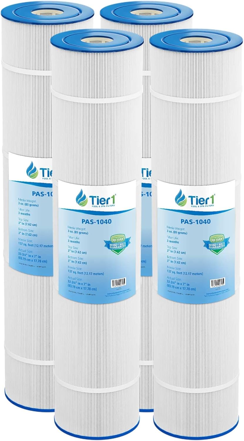 Tier1 Replacement for Hayward Pool Filter Cartridge C1380 – 4 Pack | Compatible with CX1380RE, Pleatco PA137, Unicel C-7490, Filbur FC-1297 | 32-13/16