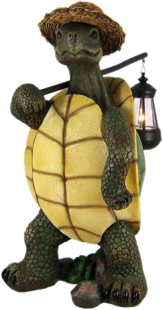 Turtle with Solar Light/Lantern, Solar Turtle Statue/Figurine fi